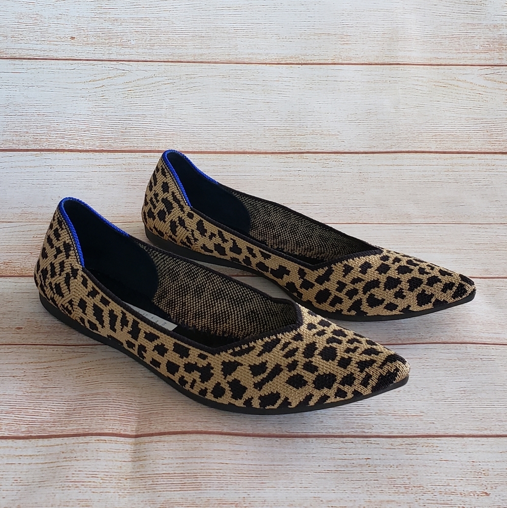 Rare! Rothy's The Point Ballet Flats Leopard Shoes - Picture 10 of 15